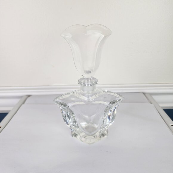 Handmade Clear Lead Crystal Vintage Perfume Bottle With Stopper - Picture 6 of 6